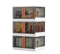 Wondersome Bacs de Rangement Pliables - Lot de 3 boîtes de Rangement empilables Extra Larges de 76 litres pour vêtements, Chaussures, Chambre à Coucher, Bureau - Conteneurs Pliables - Assemblage en