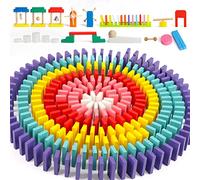 Wondertoys 600 pièces Jeu de Dominos Enfant en Bas âge Blocs de Construction en Bois tuile de Course avec Sac de Rangement Jouets éducatifs Cadeau pour 3 4 5 garçons Girs