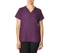 WonderWink 6214AEGPSM Haut à Quatre Branches col en V pour Femme Aubergine Taille Standard S