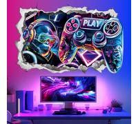wondever Stickers Muraux 3D Gamer XXL Autocollants Muraux Mural Stickers Jeux Vidéo Jeu Contrôleur pour Chambre Ado Garçon Salle de Jeux Chambre Enfants
