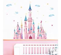 wondever Stickers Muraux Chateau Coloré Autocollants Muraux Mural Stickers Chambre Fille pour Chambre Enfants Bébé Pépinière Salon