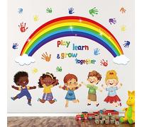 wondever Stickers Muraux Enfants Arc en Ciel Autocollants Muraux Citations | Décoration Murale Peel & Stick, Décoration Bébé Pépinière Chambre Enfants, Couleurs Vives et Nettes, Stickers Murals Amovible
