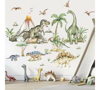 wondever Stickers Muraux Grand Dinosaure XXL Autocollants Muraux Mural Stickers Animaux Dino Volcan pour Chambre Bébé Garçon Salle de Jeux Bébé Pépinière