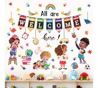 wondever Stickers Muraux Lecture Livres Autocollants Muraux Mural Stickers Enfants Citations Inspirante Coloré Crayon pour Salle de hambre Enfants