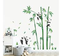 wondever Stickers Muraux Panda et Bambou Autocollants Muraux Mural Stickers Animaux Enfants pour Bébé Garderie Chambre Enfants