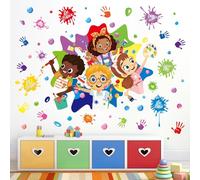 wondever Stickers Muraux Peinture Éclaboussures Enfants Educatif Autocollants Muraux Mural Stickers Citation et Lettres Inspirante pour Salle de hambre Enfants Bébé Pépinière