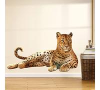 wondever Stickers Muraux Safari Léopard Autocollants Muraux Mural Stickers Animaux de la Jungle Animaux Sauvages Guépard pour Chambre Salon Chambre Enfants