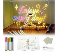 Wondiko Lightkids Tablette Lumineuse Tableau À Message LED Avec 7 Couleurs De Stylo/Support Tableau Magique Idée Cadeau Créatif Décoration Chambre Développe Imagination Et Motricité Fine(5.9 * 5.9in)