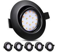 Wondlumi Spot Led Encastrable Noir Orientable 5W Extra Plat Blanc Neutre Trou 72-80mm,Spots de Plafond 220V Pour Cuisine Salon Interieur Lot de 6