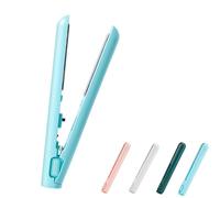 Wondolla Curling Iron, Mini Dual-Purpose Curling Iron, 2-in-1 Mini Curlings Wand & Flat Irons Hair Straightener, Cozy Home Curlings, for All Hair Types, Rapid Heating (Blue)