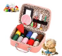Wondolla Sewing Kit, Portable Sewing Kit in Faux Leather Case, Needle and Thread Kit, Steel Needles for Hand Sewing with Sewing Supplies, Scissors, Seam Ripper, Thimbles and Accessorie (Pink)