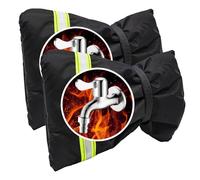 Wondora 2Pcs Protection Robinet Extérieur, Housses De Robinet D'extérieur With Reflective Stripes, Winter Outside tap Cover Suitable for Winter Frost Protection and Waterproofing (25 x 16cm)