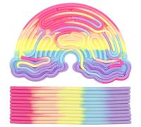 Wondora Silice Sensory Activity Board Planche Sensorielle Double Face Activité Sensorielle Boardt Convient pour La Sédation Le Tdah et l'Autisme avec 11 Cordes Cadeau pour Les Enfants (Arc-en-Ciel)