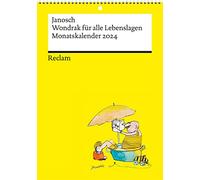 Wondrak pour toutes les situations de la vie (calendrier mensuel 2024) | Planificateur mensuel avec reliure à spirale à suspendre | Calendrier avec espace pour notes - Reclam