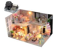 WonDrtherC Bricolage Jouet Maison Kit créatif Rose Loft bâtiment modèle Miniature Maison de poupée 3D Maison Kit pour Filles Femmes