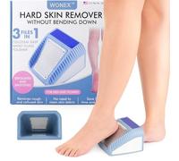 Wonex Brosse à pieds 3 en 1 brevetée aux États-Unis - Éliminateur de callosités sans pliage, tampon nano verre et polisseuse pour pieds lisses - Idéal pour les personnes âgées, les indispensables de
