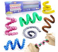 WONFELIE Ensemble de 6 bâtonnets sensoriels Anti-Stress en Silicone pour Enfants et Adultes atteints de TDAH et d'autisme.