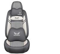 WongLi Housses de Siège de Voiture Universelle en Cuir | Ensemble Complet de Housses Siege Auto Universel | 2 Avant et 3 Arrière | Couvre Sieges Compatible avec l'airbag, Gris Blanc