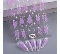 Wonhomke 2pcs Cœur de rêve en relief 3D Stickers Ongles decoration nail art Ongle Autocollants auto-adhésives pour enfants filles femmes (7108)