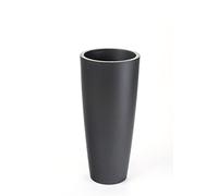 wonido Pot de Fleurs, Rond, H 85 cm, Ø 38, Anthracite, Mate, capacité de 18 litres, avec Panier à Plantes Amovible, pour intérieur et extérieur, Fait de Haute qualité polypropylène