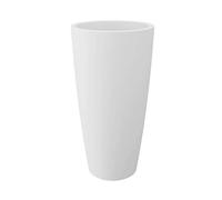 wonido Pot de Fleurs, Rond, H 85 cm, Ø 38, Blanc, Mate, capacité de 18 litres, avec Panier à Plantes Amovible, pour intérieur et extérieur, Fait de Haute qualité polypropylène