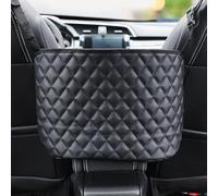 Woniyal 1 Pièce Organisateur de Voiture pour VW T5 | Typ 7H/7E | Bj. 2003-2015 Sac à Main Rangement Entre Sièges Cuir PU Diamant Noir Support de Poche de Barrière