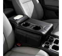 Woniyal 1PC Coussin d'Accoudoir Central avec Porte-Gobelets pour VW Taigo CS I 2021-2024, Protection de Console Centrale en Cuir PU et Poche de Rangement