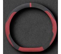 Woniyal 1Pc Couvre Volant pour Hyundai I20 2020 2021 2022 2023 2024 2025 en Daim Antidérapant Respirant Haute Qualité avec Couture Diamant Accessoire de Protection Durable,D-Shaped-Black-Red
