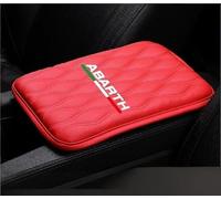 Woniyal 1Pcs Coussin d'Accoudoir de Voiture pour Abarth 124 Spider 2016-2019, Housse Console Centrale Protecteur Cuir Souple Tapis d'Accoudoir Étanche Décoration Intérieure,Red