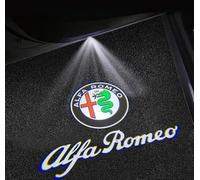 Woniyal 2 Pièces Lumière de Bienvenue de Porte de Voiture pour Alfa Romeo Spider Giulia Giulietta 147 159 4c 8c Mito GTV, Lumière Lampe de Voiture Logo de Porte Projecteur de Logo Car LED