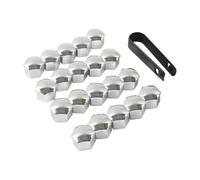 Woniyal 21Pcs Cache Écrou de Roue pour Honda Civic 4 Door 10 FC I 2017-2022 17mm 19mm 21mm Capuchon de Boulon Hexagonal avec Pince de Retrait Antirouille Noir Argent,Silver-21mm