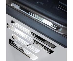 Woniyal 4 Pièces Seuils de Porte pour Nissan Pathfinder 2005-2014, Protection de Seuil Acier Inoxydable Anti-Rayures Couvre Marche-Pied Accessoire Automobile,A