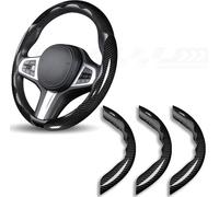 Woniyal Housse de Volant pour Voiture Ford Explorer 7-Seats 2020-2023, Protection de Volant Sportive en Fibre de Carbone antidérapante à Prise segmentée,Black