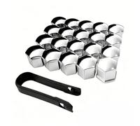 Woniyal Lot de 20 Capuchons D'Écrou Roue pour BMW G81 M3 Touring 2024 2025 2026, Écrous Cache Boulon Roue Couvre-Écrous Pneu Hexagonaux avec Jeu D'Outils Retrait,Silver-21mm