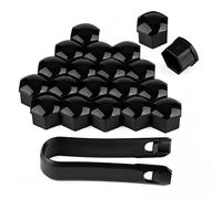 Woniyal Lot de 20 Capuchons D'Écrou Roue pour Skoda Octavia IV Combi 2020-2024 2025 2026, Écrous Cache Boulon Roue Couvre-Écrous Pneu Hexagonaux avec Jeu D'Outils Retrait,Black-17mm