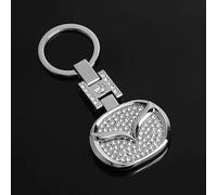 Woniyal Porte-clés en Métal Chromé avec Logo pour Mazda CX-3 2016-2021, Auto Porte Clef Clés de Voiture Clé avec Boucle Anti Perte Esthétique Durable Porte,Silver