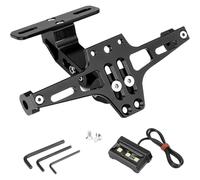 Woniyal Support de Plaque Moto pour Kymco Mio 100, Cadre de Plaque D'immatriculation de Clignotant Réglable de Moto en Aluminium