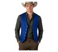 WonJoxel Gilet de cowboy rétro décontracté en daim pour homme | Gilet de style western pour fête, usage quotidien et tenues rodéo