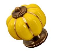WonJoxel Lot de 6 boutons de porte en céramique 7 couleurs à trou unique pour meubles de chambre d'enfants et tiroir de tiroir en céramique style rural (jaune)
