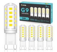 Wonkelly Ampoule G9 Led Blanc Chaud, 5W, 500LM, Equivalent 50W Halogène Lampe, Ampoule Economie d'énergie Non-Dimmable pour l'éclairage Décoratif de la Maison [Classe énergétique E]