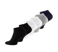 Wonky Line 6 Paires Chaussettes basses en bambou, douces, respirantes, antidérapantes, pour la course à pied, le sport (FR/ES, Alpha/lettres, Taille unique, Taille normale, Taille normale, 6x Mix)