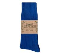Wonky Line Chaussettes Coton Bio GOTS Certifié - Unisexe Homme Femme - Respirantes Douces Confortables - 7 Couleurs Disponibles - Écologiques Durables - Bleu - 43-46