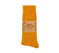Wonky Line Chaussettes Coton Bio GOTS Certifié - Unisexe Homme Femme - Respirantes Douces Confortables - 7 Couleurs Disponibles - Écologiques Durables - Orange - 39-42
