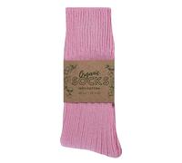 Wonky Line Chaussettes Coton Bio GOTS Certifié - Unisexe Homme Femme - Respirantes Douces Confortables - 7 Couleurs Disponibles - Écologiques Durables - Rose - 39-42