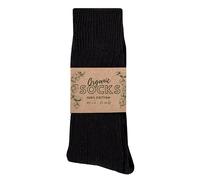 Wonky Line Chaussettes Coton Bio GOTS Certifié - Unisexe Homme Femme - Respirantes Douces Confortables - 7 Couleurs Disponibles - Écologiques Durables - Noir - 35-38