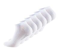 Wonky Line Chaussettes de Cheville Femmes Hommes, 6 Paires Coton Respirantes, Chaussettes Sport Running Fitness Sneakers, Antidérapantes Confortables - 6x Blanc - 43-46