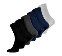 Wonky Line Lot de 6 paires de chaussettes en bambou pour homme, sans couture, douces, respirantes, confortables, noir, gris, bleu marine, Mix-1, 40-45