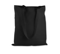 Wonky Line Sacs Fourre-Tout en Coton Réutilisables Lot de 1, 3, 5, 10 - Sacs Cabas Shopping Épicerie Courses 38x42cm - Longues Poignées Double Couture - Personnalisables - Noir - 1