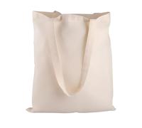 Wonky Line Sacs Fourre-Tout en Coton Réutilisables Lot de 1, 3, 5, 10 - Sacs Cabas Shopping Épicerie Courses 38x42cm - Longues Poignées Double Couture - Personnalisables - Naturel - 1
