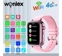 Wonlex 4G montre enfants GPS WiFi localisation KT34 appel vidéo SOS alerte Tracker moniteur Google Store jeu montre intelligente pour enfants 2025 pink film screen